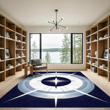 Blue Geometric Starburst Area Rug