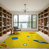 Cartoon Solar System Planets Area Rug