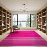 Pink Vibrant Pink Gradient Striped Area Rug