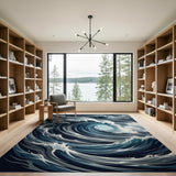 Dramatic Crashing Ocean Waves Area Rug