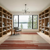Bold Red Stripe Geometric Area Rug