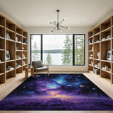 Cosmic Nebula Grid Area Rug