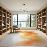 Vibrant Orange Watercolor Abstract Area Rug