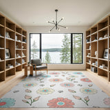 Pastel Floral Blooms Area Rug