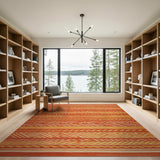 Bold Orange Zigzag Heritage Tribal Rug