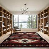 Red Southwestern Geometric Southwestern Area Rug
