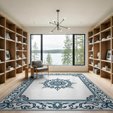 Ornate Blue Mandala Persian Area Rug