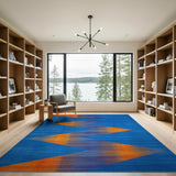 Multi-color and Patterns Vibrant Orange Chevron Geometric Area Rug