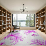 Elegant Pink Swirling Floral Area Rug
