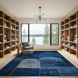 Blue Abstract Arch Geometric Area Rug