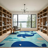 Cute Cartoon Whale Ocean Area Rug