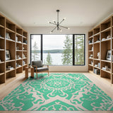 Teal Persian Cutout Area Rug