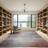 Grey Grey Red Distressed Abstract Area Rug