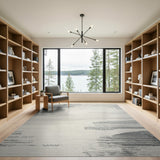 Abstract Area Fluid Grey Abstract Area Rug