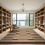 Geometric Modern Abstract Geometric Brown Tan Area Rug