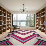 Vibrant Multi-Color Chevron Geometric Area Rug