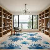 Teal Starburst Coastal Area Rug