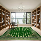 Emerald Green Shamrock Persian Area Rug