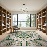 Green Mandala Heritage Tribal Area Rug