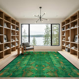 Green Geometric Modern Emerald Green Geometric Modern Area Rug