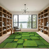 Lush Green Moss Tile Area Rug