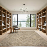 Beige Distressed Diamond Vintage Area Rug