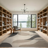 Abstract Neutral Organic Shapes Area Rug