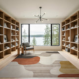 Abstract Area Abstract Wave Multi-Color Area Rug