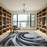 ODIKA Modern Great Wave Washable Rug - Non-Slip Low Pile Area Rug