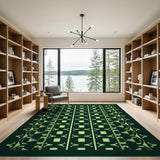 Abstract Green Geometric Modern Area Rug