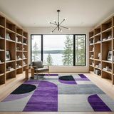 Geometric Modern Purple Geometric Abstract Area Rug