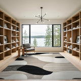 Abstract Black Shapes Area Rug
