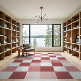 Pink Checkered Geometric Area Rug