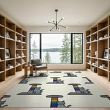 Rainbow Cat Post Kids Area Rug