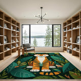 Cute Jungle Tiger Area Rug