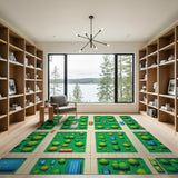 Whimsical Cartoon Park Neighborhood Rug