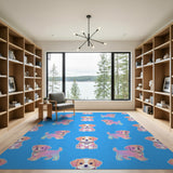 Colorful Puppy Kids Cartoon Washable Area Rug