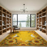 Celestial Sunflower Yellow Area Rug