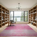 Pink Faded Pink Heritage Tribal Area Rug