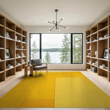 Sunny Yellow Geometric Patchwork Area Rug