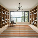 Vibrant Orange Striped Flatweave Area Rug