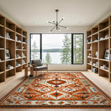 Orange Bold Orange Southwestern Geometric Rug
