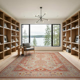 Red Terracotta Geometric Southwestern Area Rug