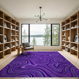 Purple Swirl Wave Abstract Area Rug