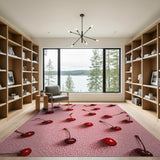 Vibrant Cherry Fruit Pattern Area Rug