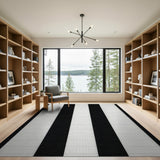 Black and White Bold Vertical Bold Black White Vertical Stripe Area Rug