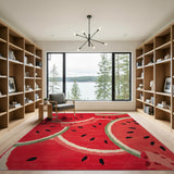 Vibrant Watermelon Slice Area Rug