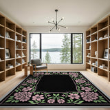 Pink Floral Vintage Washable Area Rug