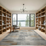 Abstract Grey Geometric Modern Area Rug