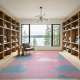 Dreamy Pink Clouds Kids Area Rug